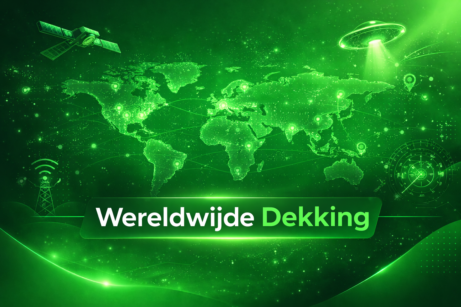 Global coverage map with server locations